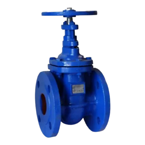 Registro de gaveta azul em ferro fundido, da linha HSF Equipamentos